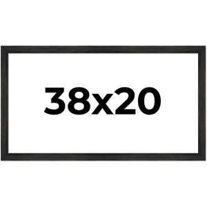PosterPalooza | 38x20 Wide Barnwood Picture Frame, UV Acrylic, 6 Finishes - Grey, Brown, White, and Black - 1 of 4