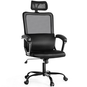 High Back Ergonomic Swivel Office Chair with Adjustable Headrest and Lumbar Support, High Swivel Executive Chair for Home Office-The Pop Home - 1 of 4
