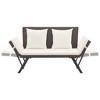 Outdoor Sun Bed Brown rattan, Creamy white cushions - 4 of 4