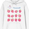 Cinnamoroll Strawberries Women's White Pullover Hoodie - 2 of 3