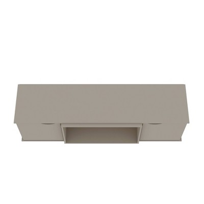 Off White Composite Mid-Century Modern TV Stand with Cabinet