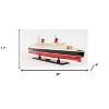 HomeRoots 11" Black and Red SS France Boat Hand Painted Decorative Boat - 3 of 4