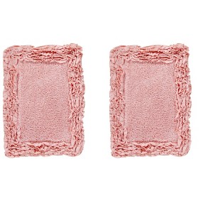 Shaggy Border Collection 2-Piece Bath Rug Set 100% Cotton Tufted Weave Ruffle Border Pattern Bathroom Rug for Machine Washable Bathmat - 1 of 4