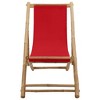 vidaXL Deck Chair Bamboo and Canvas Red - 2 of 4