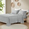 4 Pcs Elegant Solid Organic Cotton Sateen Sheet Set, All Season Bedding Set, Cozy Home Textile for Lux Bedroom Décor - 3 of 4