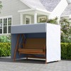 Outsunny 3-Seater Patio Swing Cover, Outdoor Garden Furniture Protection Hammock Cover, Waterproof Windproof Anti-UV - 2 of 4