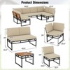 Costway 6 PCS Outdoor Sectional Sofa Set Metal Conversation Set with Bungee Rope Seat - 3 of 4