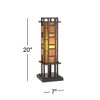 Robert Louis Tiffany Prairie Mission Accent Table Lamp 20" High Bronze Geometric Metal Amber Stained Glass for Bedroom Living Room Bedside Nightstand - 4 of 4