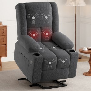 Grungis Power Lift Sofa Chair with USB Ports,Massage and Heat,Adjustable Sofa with Cup Holders,Recliner Single Couch for Elderly People - 1 of 4