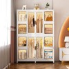 Hrinhom 60.2"H Portable Wardrobe Closet Storage Organizer for Clothes,Clothes Dresser with Doors - 3 of 4