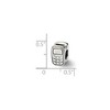 Black Bow Jewelry Sterling Silver Cell Phone Bead Charm - 2 of 3