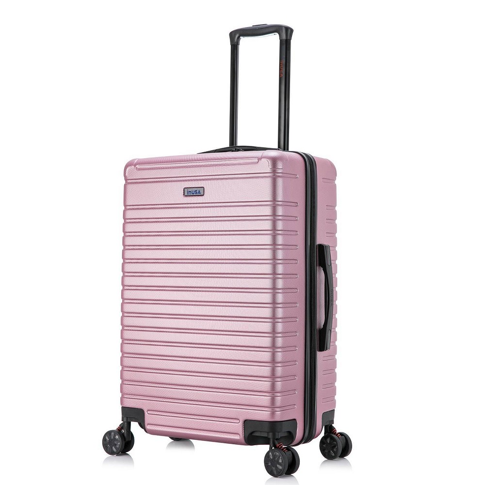 Photos - Luggage InUSA Deep Lightweight Hardside Medium Checked Spinner Suitcase - Rose Gol 