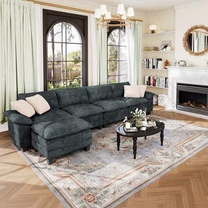Captiva Designs Cloud Modular Sectional Sofa, 157.5" L-Shaped Couch with Movable Ottoman, 5-Seater - 1 of 4