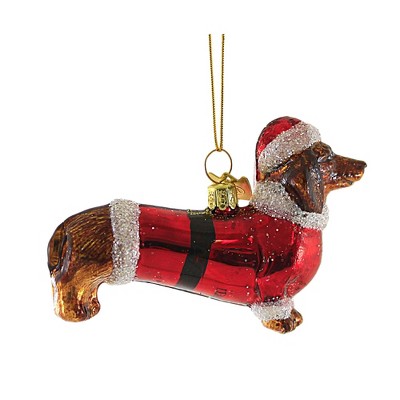 Kurt S. Adler 3.5 Inch Dog In Santa Suit Christmas Best Friend Tree Ornaments