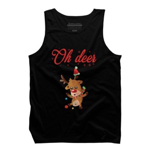 Men's Design By Humans Oh deer - Christmas Sweater By Storms98 Tank Top - 1 of 4