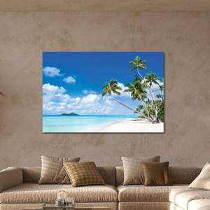 iCanvas Tropical Beach with Palm Trees by Jan Becke Canvas Print Wall Art - 1 of 3