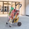 VEVOR Folding Shopping Cart, 110 lbs Max Load Capacity, Grocery Utility Cart with Rolling Swivel Wheels, Heavy Duty Foldable Laundry Basket, Silver - 2 of 4