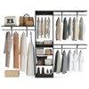 FURNIinspire Garment Racks Wood Closet Organizer System, Garment Racks Sets Closet Storage With 6 Shelves, 3 Expandable Rods, Black, 96"*16"*75" - 2 of 4