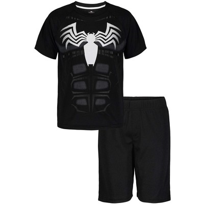 Marvel Avengers Captain America Iron Man Venom Hulk Cosplay Athletic T-Shirt and Shorts Outfit Set Toddler to Little Kid