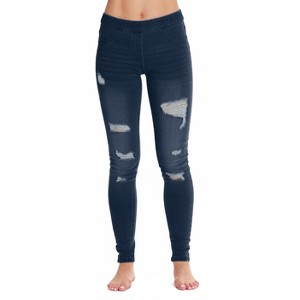 Just Love Denim Wash Ripped Jeggings for Women - 1 of 2