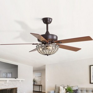 Farmhouse Ceiling Fans with Lights and Remote 52 Inch Indoor Chandelier Ceiling Fan Crystal Fandelier Ceiling Fans for Living Dining Room Bedroom - 1 of 4