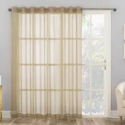 95"x59" Emily Sheer Voile Rod Pocket Curtain Panel Beige - No. 918