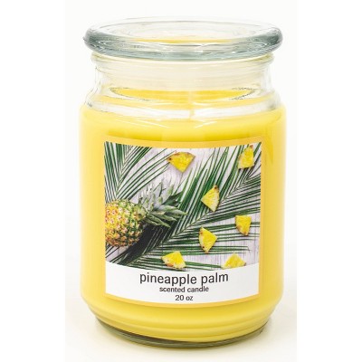 20oz Lidded Glass Jar Pineapple Palm Candle