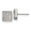 Chisel Stainless Steel Polished 1/4 Carat Diamond Square Stud Earrings - 2 of 4