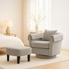 SEVOBAL Accent Chairs Chenille Barrel Armchair Modern Side Chair Swivel Accent Chair with Ottoman Set for Room, Gray, 27"*24.6"*24.8" - 3 of 4