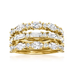 Ross-Simons 3.80 ct. t.w. CZ Jewelry Set: 3 Rings in 18kt Gold Over Sterling - 1 of 4