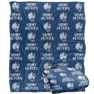 Saint Peters University Logo Pattern Silky Touch Blanket White 50x60 - 1 of 4
