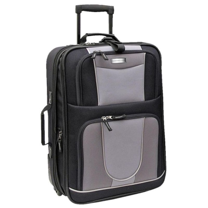 Geoffrey Beene Carnegie 3 Pc Luggage Set, Black w/ Grey, 4 of 5