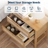 GAOMON 2PACK Rattan Night Stand Set, 26.8''W Boho Night Stand with 2 Rattan Drawers, Side Table with Open Storage Shelf,for Home - 4 of 4