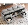 Belffin Modular Sectional Sofa Chenille U Shaped Couch with Double Chaise for Living Room, Light Grey - 4 of 4