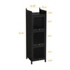 Fontoi Decorative Storage Cabinets, Storage Cabinet with Four-tier Storage and Glass Doors for Entryway Living Room, Black, 14.17"*47.24"*13.78" - 2 of 4
