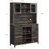 70'' Wine Coffee Bar Cabinet with Storage Hutch, Tall Kitchen Pantry Liquor Cabinet with Sliding Barn Doors for Home Dining Room - 2 of 4