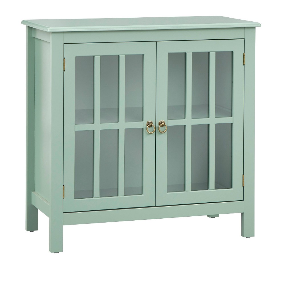 Photos - Wardrobe Portland Cabinet Mint Green - Buylateral: Transitional Style, 2 Fixed Shel