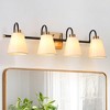 LNC Jacarmellia Polished Gold  and Matte Black with White Fabric  Modern Vanity Lights ,1Light/2 Light/3 Light/4 Light - 2 of 4