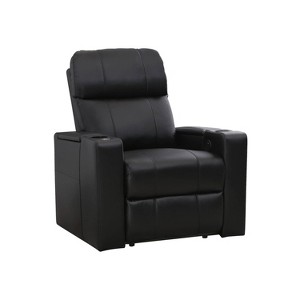 Ronnie Leather Power Theatre Recliner Black - Abbyson Living