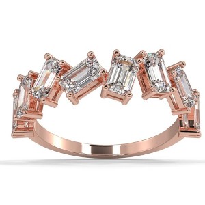 Pompeii3 2 1/2Ct Emerald Cut Moissanite Wedding Ring in 10k White, Yellow, or Rose Gold - 1 of 2