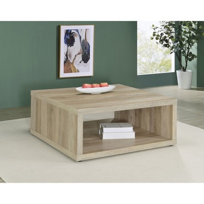 Flint Distressed Pine Square Engineered Wood Coffee Table