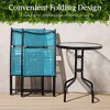 Best Choice Products 3-Piece Patio Bistro Dining Furniture Set w/ Round Textured Glass Tabletop, Folding Chairs - 4 of 4