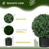 Aghana Digitals 2-Pack 20.5" UV-Protected Artificial Boxwood Topiary Trees with Moss Cement Pot for - 4 of 4