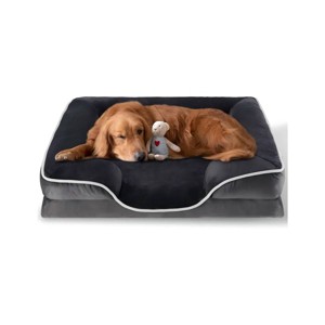 LAOTIES Orthopedic Dog Bed For Large Dog,Brown Egg Crate Foam Sofa With Washable Cover Joint Support - 1 of 4