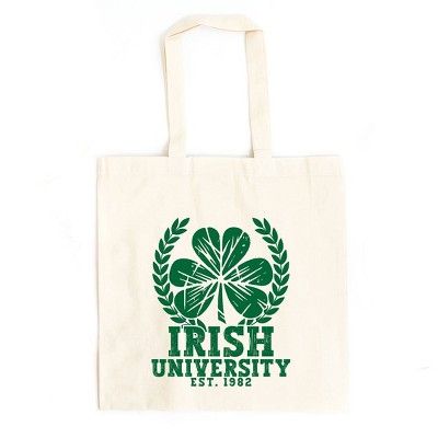 City Creek Prints Irish University Canvas Tote Bag - 15x16 - Natural
