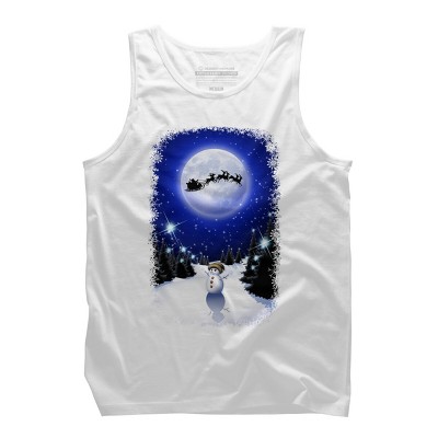 Men's Design By Humans Magical Snowman's Christmas Eve By BluedarkArt Tank Top