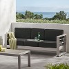 Christopher Knight Home Cape Coral 76" Outdoor Aluminum 3 Seater Sofa with Tray and Sunbrella Cushions - 2 of 4