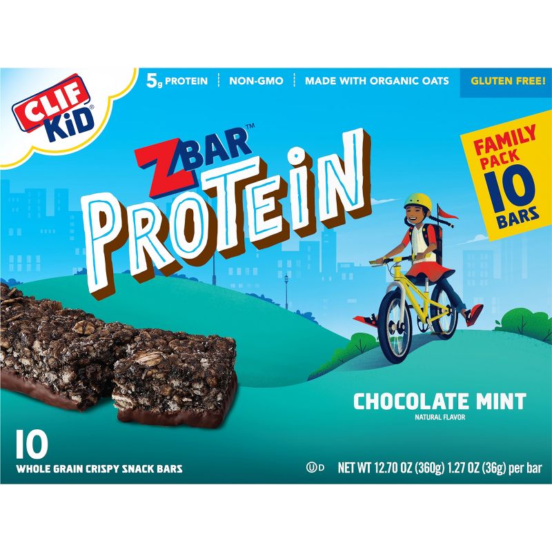 CLIF Kid ZBAR Protein Chocolate Mint Snack Bars 
, 6 of 14