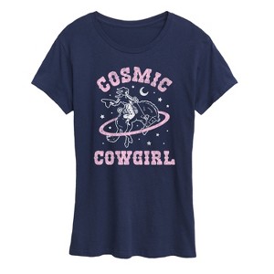 Women's - Instant Message - Cosmic Cowgirl Stars Short Sleeve Graphic T-Shirt - 1 of 4