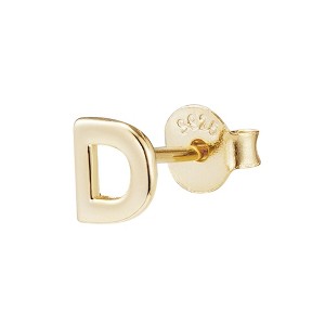Adornia 14k Gold Vermeil .925 Sterling Silver Single Initial Stud Earring - 1 of 2